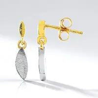 Cavill - Zilveren Oorbellen - 925 Sterling Zilver Verguld - Elegante Bladvormige Oorknopjes - Lichtgewicht, Modern & Tijdloos