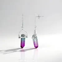 Cavill - Zilveren Druppelvormige Oorbellen met Meer kleurige Kwarts 7,03 ct - 925 Sterling Zilver Geplatineerd - Elegante Monosono Sieraden