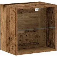 vidaXL Floating Shelf met LED Licht met plank Bruin 40 x 28,5 x 40 cm