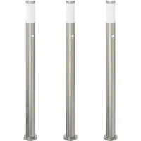 vidaXL Bolderverlichting met sensor 3 stuks 110 cm RVS IP44