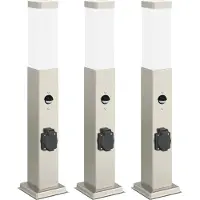 vidaXL Bolderverlichting met sensor en stopcontact 3 stuks 50 cm