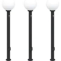 vidaXL Bolderverlichting met sensor en stopcontact 3 stuks 120cm zwart