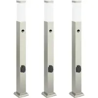 vidaXL Bolderverlichting met sensor en stopcontact 3 stuks 80 cm