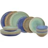 Cookinglife Serviesset Aqua Maris 18-delig / 6 personen - 6 dinerborden, 6 ontbijtborden en 6 kommen