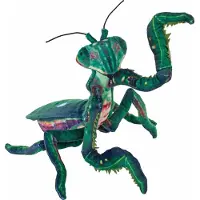 Wild republic Bidsprinkhaan knuffel - groen - 50 cm - pluche - sprinkhaan - insecten