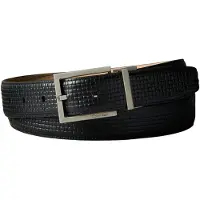 Calvin Klein Square Buckle Emboss Belt Black/brushed Nickel Maat: 130 | Riemen Outlet | Heren | Zwart