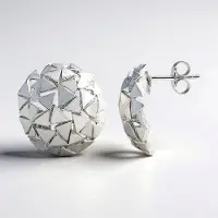 Cavill - Nan Collection Zilveren Oorbellen - 925 Sterling Zilver - Grote Geometrische Oorbellen - Gepolijst - Elegante Dames Stekers - 19 mm