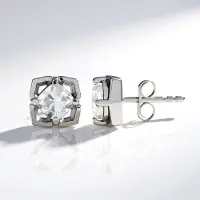 Cavill - 925 Sterling Zilver Platina Oorbellen met 2 Danburiet Kristallen 1,022 ct - Antiek Kussen Slijpsel - Elegant 10 mm