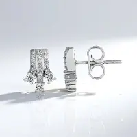 Cavill - Zilveren Oorbellen - 925 Sterling Zilver - 40 Cambodjaanse Zirkonia 0,504 ct - Ronde Zirkonen - Elegante Filigraan Oorbellen met Kliksluiting