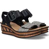 Rieker Sandalen met riem zwart / wit
