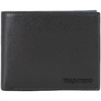 Valentino Leren portemonnee History Wallet Nero / Blu zwart