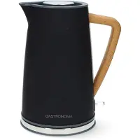 Gastronoma 18130006 - Waterkoker met een groot waterreservoir van 1,7 liter en een kalkfilter - Soft-touch behuizing met roestvrijstalen afwerking - 2200 W - Zwart
