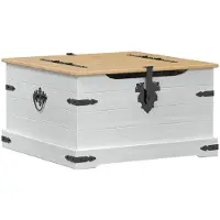 vidaXL storage box met plank Wit 78 x 78 x 45 cm Massief grenenhout