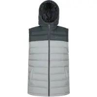 Mountain Warehouse Heren Seizoenen Gewatteerd Gilet met Capuchon (Lichtgrijs)