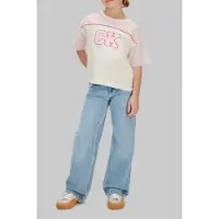 Calvin Klein Girls Collegiate Colorblotee Egret Size: 14 | T-shirts Outlet | kids |