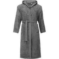 Ladeheid Heren Badjas met Capuchon - 100% Katoen - Wasmachine bestendig - Badstof - Donkergrijs - XXL - LA-LA40-192-DG