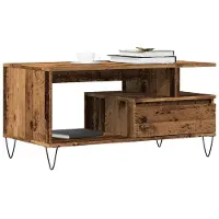 vidaXL Salontafel 90x49x45 cm bewerkt hout oud houtkleurig