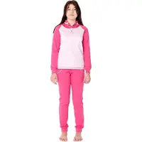 Ladeheid Meisjes Pyjama - met Capuchon - Lange mouwen - Lange broek - Katoen - LA-LA40-237-PJ - Donkerroze Dino - 176
