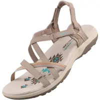 SKECHERS Dames Reggae Slim Sun Array taupe sandalen (39), Plat, Klittenband, Casual 163115