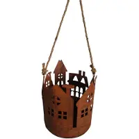 UNUS Hanglantaarn roest metaal met jute koord 14 cm