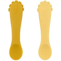 Trixie | Eerste Babylepels 2-pack - Mr. Lion - Zachte siliconen - Gemakkelijk vast te pakken - 4m+