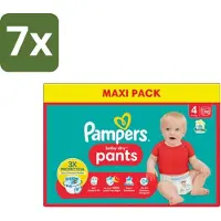 Pampers 7 x - Baby-Dry Pants - Luierbroekjes - Maat 4 (9-15 kg) - Extra Droog - 90 Luiers - Baby Luier - Droge Luier - Luier 9-15 Kg - Luier Voor Baby - Luier Tegen Lekken