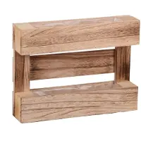 UNUS Wandplantenbak pallet hout met kunststof inzet 40 cm gevlamd