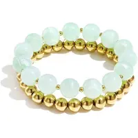 Yehwang Golden Pop Armbanden Set | RVS (Verkleurt niet) | Acryl | Mintgroen | Armbanden | Beste Cadeau voor haar