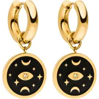 Purelei Oorbellen 'Galaxy' goud / zwart / transparant