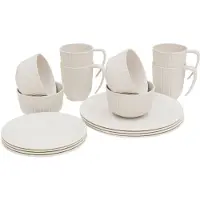 Outwell - Delish 4 Person Dinner Set - Bestekset beige/wit