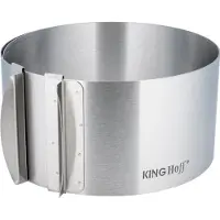 King Hoff Verstelbare Taartring - Roestvrijstalen Taartvorm Ø16-30 cm x 8,5 cm (KH4614) - Uitbreidbaar en Geschikt voor Verschillende Taartformaten
