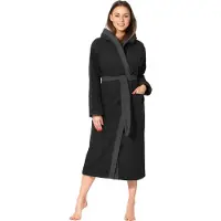 Ladeheid Dames met Capuchon - Wasmachine bestendig - 100% Katoen - Badstof - Zwart – M- LA-LA40-191-DG