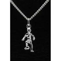 MOOYE ® - Collectie Zilveren Voetballer ketting hanger - rechts