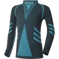 Ladeheid Kinderen Thermoshirt - Thermo ondergoed – Jongen - Meisje - Thermokleding - Longsleeve – Zwart/Turquoise – 122-128 – LA-LA40-KIDS-Top