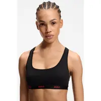 HUGO Bralette van stretchkatoen met herhaalde logo’s Maat L