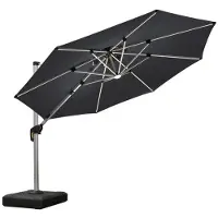 PURPLE LEAF Ronde Parasol – 360° Draaibaar - Ingebouwde LED-verlichting – UV50+ - Windbestendig - Stijlvolle Zweefparasol
