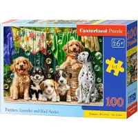 Castorland puzzel 100 stukjes: puppy's, wassen en vogelplezier