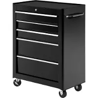 HOMCOM werkplaatswagen van staal - 61,5 x 33 x 82,5 cm - zwart