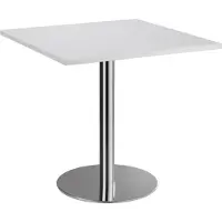 Hjh OFFICE PRO BISTRO F88Q C - Systeem conferentietafel Wit 80 x 80 Chroom