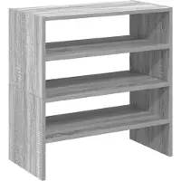 vidaXL Schoenenrekken 2 st stapelbaar 60x30x30,5 cm grijs sonoma eiken