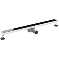 vidaXL Doucheafvoer glazen dekking met 360° sifon Zwart 90 cm