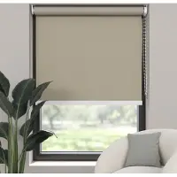Dutchblinds Rolgordijn - verduisterend - Sand - 185x190cm - Raamdecoratie op maat