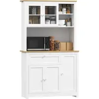 HOMCOM keukenkast - MDF - spaanplaat - 100L x 40B x 180H cm - Wwit