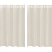 vidaXL Gordijnen voile met doorvoertules 2 st 140x175 cm crèmekleurig