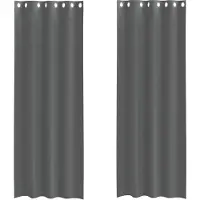 vidaXL Gordijnen voile met doorvoertules 2 st 140x300 cm donkergrijs