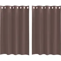 vidaXL Gordijnen voile met doorvoertules 2 st 140x175 cm bruin