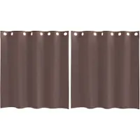 vidaXL Gordijnen voile met doorvoertules 2 st 140x140 cm bruin