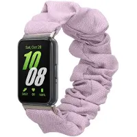 Kwmobile elastisch bandje voor smartwatch - geschikt voor Samsung Galaxy Fit 3 - Horlogebandje van katoen - In paars