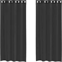 vidaXL Gordijnen voile met doorvoertules 2 st 140x245 cm zwart
