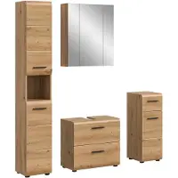 Furnilux Moderne badcombinatie in en eiken 4-delige set met hoge kast en
